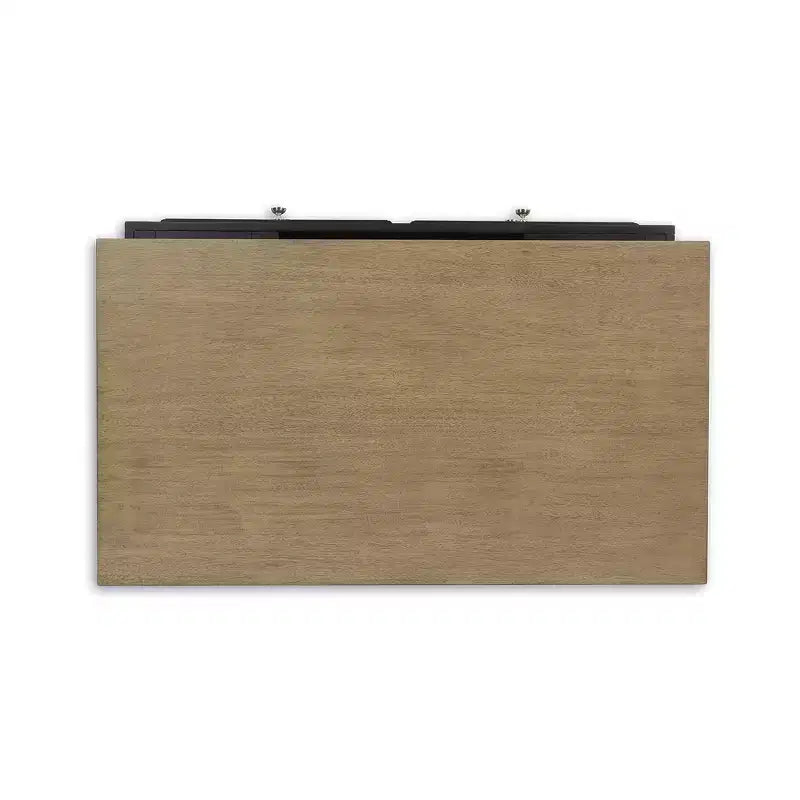 Table basse relevable bicolore avec tiroirs de rangement et roulettes, Marron
