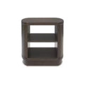 Table d'appoint contemporaine avec étagère de rangement, marron foncé