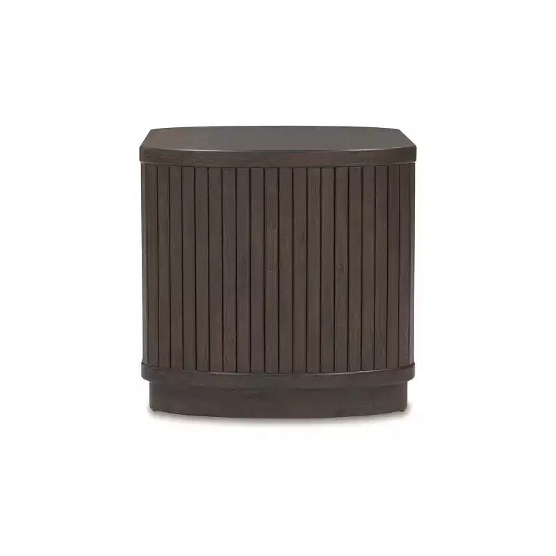 Table d'appoint contemporaine avec étagère de rangement, marron foncé