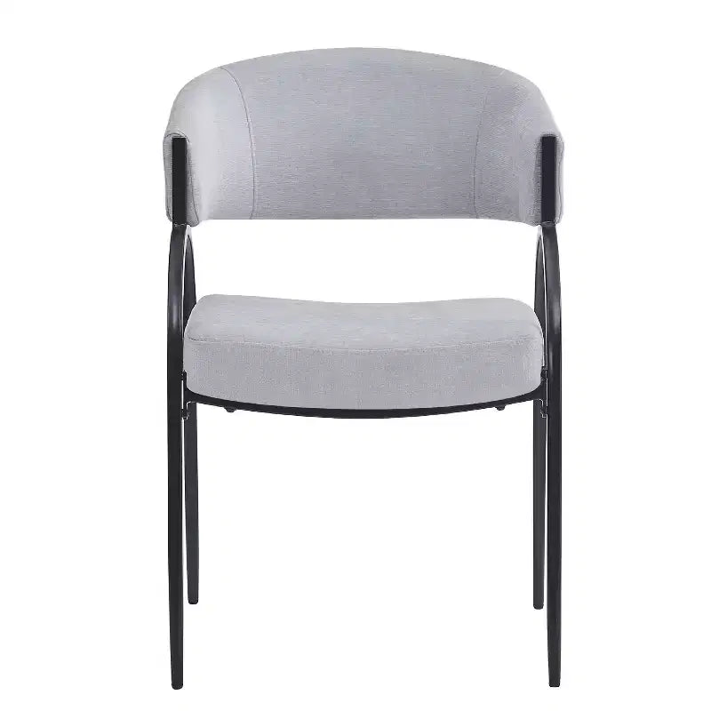 Chaises de salle à manger avec accoudoirs rembourrés et pieds en métal