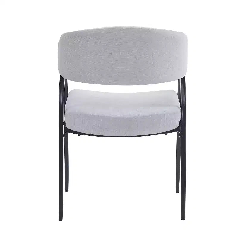 Chaises de salle à manger avec accoudoirs rembourrés et pieds en métal