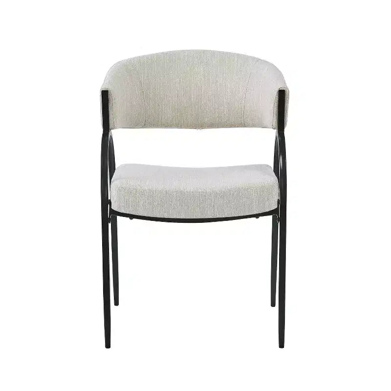 Chaises de salle à manger avec accoudoirs rembourrés et pieds en métal