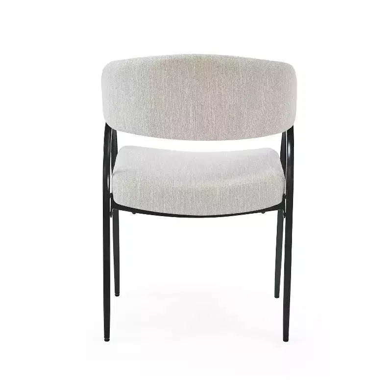 Chaises de salle à manger avec accoudoirs rembourrés et pieds en métal