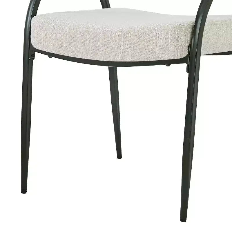 Chaises de salle à manger avec accoudoirs rembourrés et pieds en métal