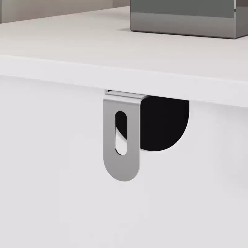 Commode horizontale pour chambre à coucher, moderne, minimaliste, poignées invisibles, blanche