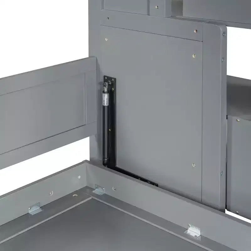 Lit superposé double, lit escamotable avec vérin hydraulique et bureau intégré