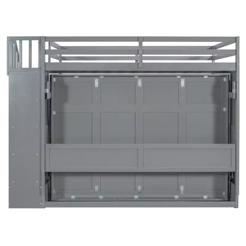 Lit superposé double, lit escamotable avec vérin hydraulique et bureau intégré