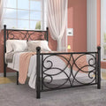 VECELO Twin/Full/Queen Size Bed Frame Metal Platform Bed with Headboard & Footboard, Heavy Duty Mattress Foundation, Black/White