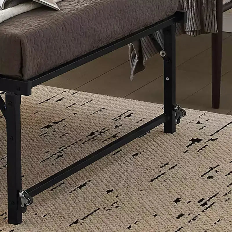 Cadre de lit de repos moderne en métal pour lits jumeaux avec support de matelas, lit de repos pour salon, chambre à coucher, chambre d'amis, bronze