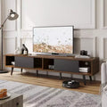 Meuble TV pour Téléviseur 80 Pouces, Meuble TV 70 Pouces avec Portes Coulissantes pour Salon, Noyer