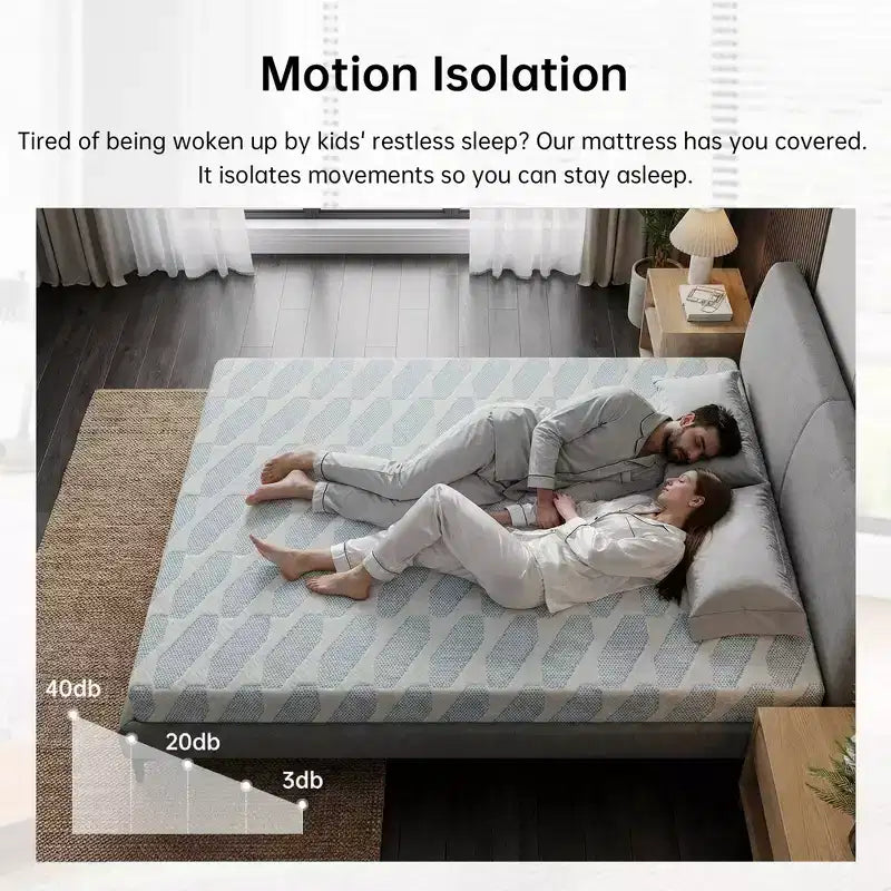 Matelas Queen Size 12 pouces pour Adulte Adolescent Unique, Matelas Rafraîchissant en Mousse à Mémoire de Forme, Housse Amovible et Lavable, Fermeté Moyenne