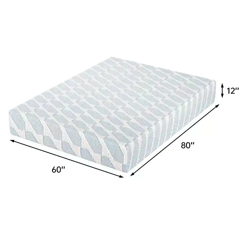 Matelas Queen Size 12 pouces pour Adulte Adolescent Unique, Matelas Rafraîchissant en Mousse à Mémoire de Forme, Housse Amovible et Lavable, Fermeté Moyenne