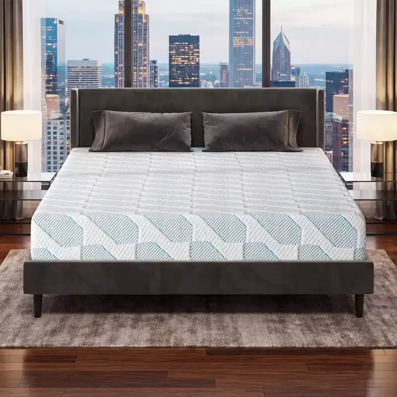 Matelas Queen Size 12 pouces pour Adulte Adolescent Unique, Matelas Rafraîchissant en Mousse à Mémoire de Forme, Housse Amovible et Lavable, Fermeté Moyenne
