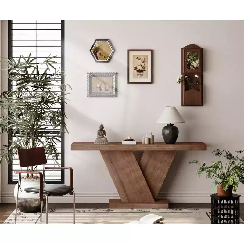 Table console moderne avec pieds en X, 66 po