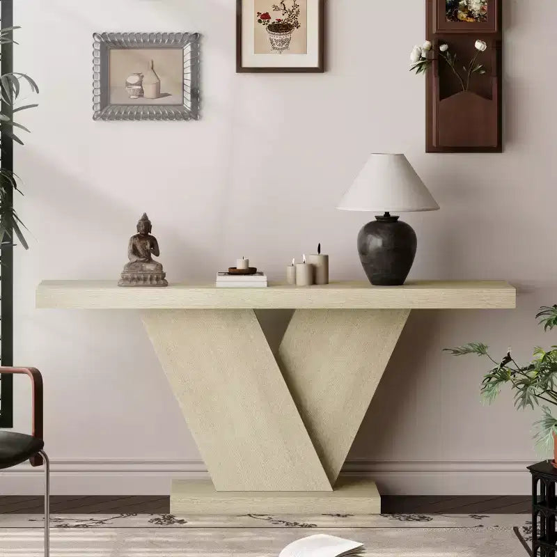 Table console moderne avec pieds en X, 66 po