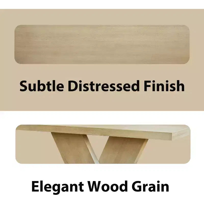 Table console moderne avec pieds en X, 66 po