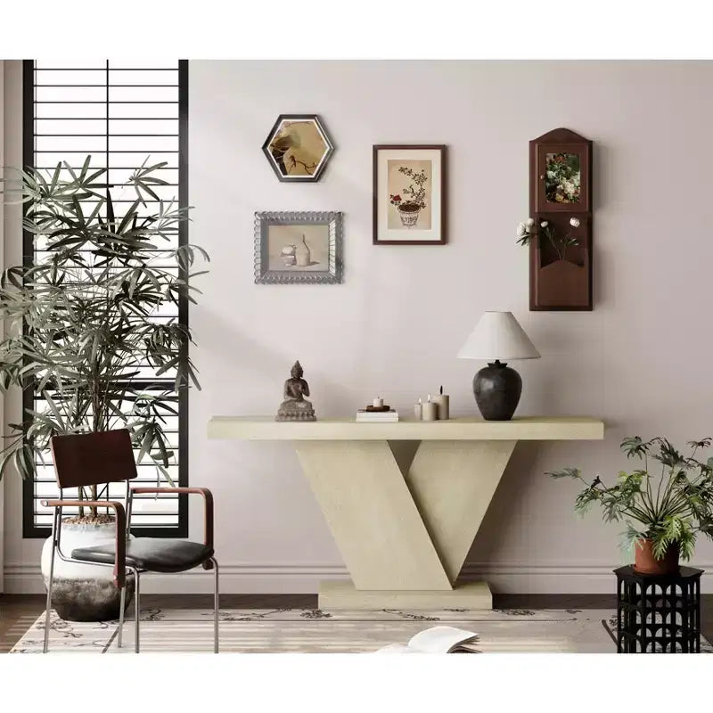 Table console moderne avec pieds en X, 66 po