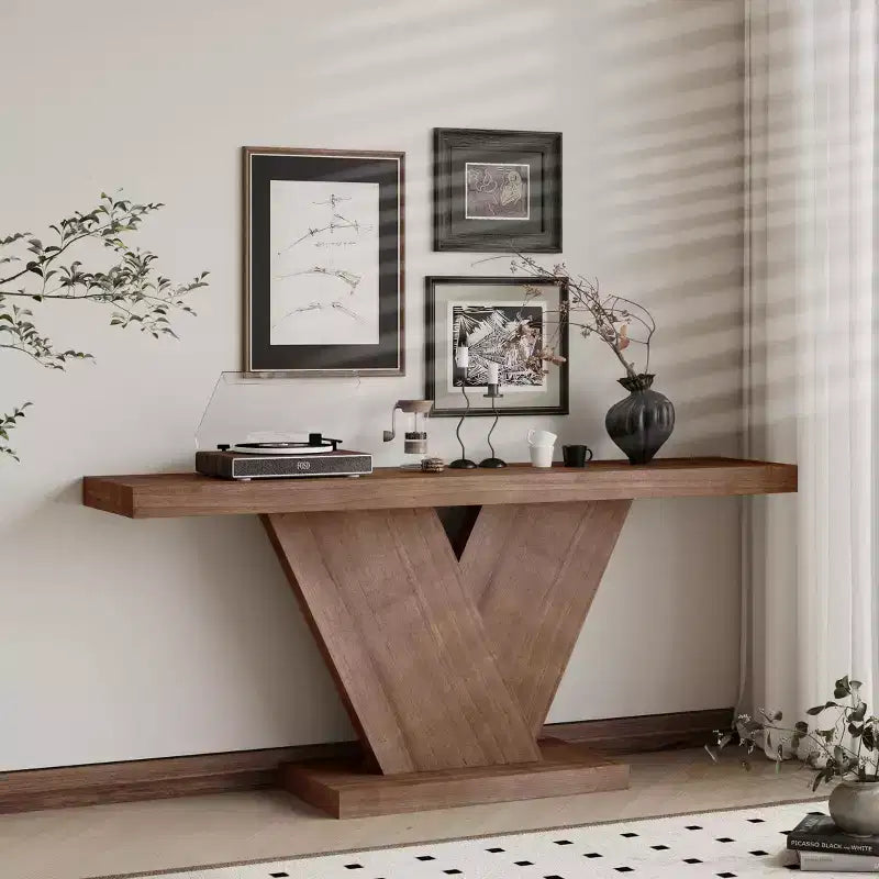 Table console moderne avec pieds en X, 66 po