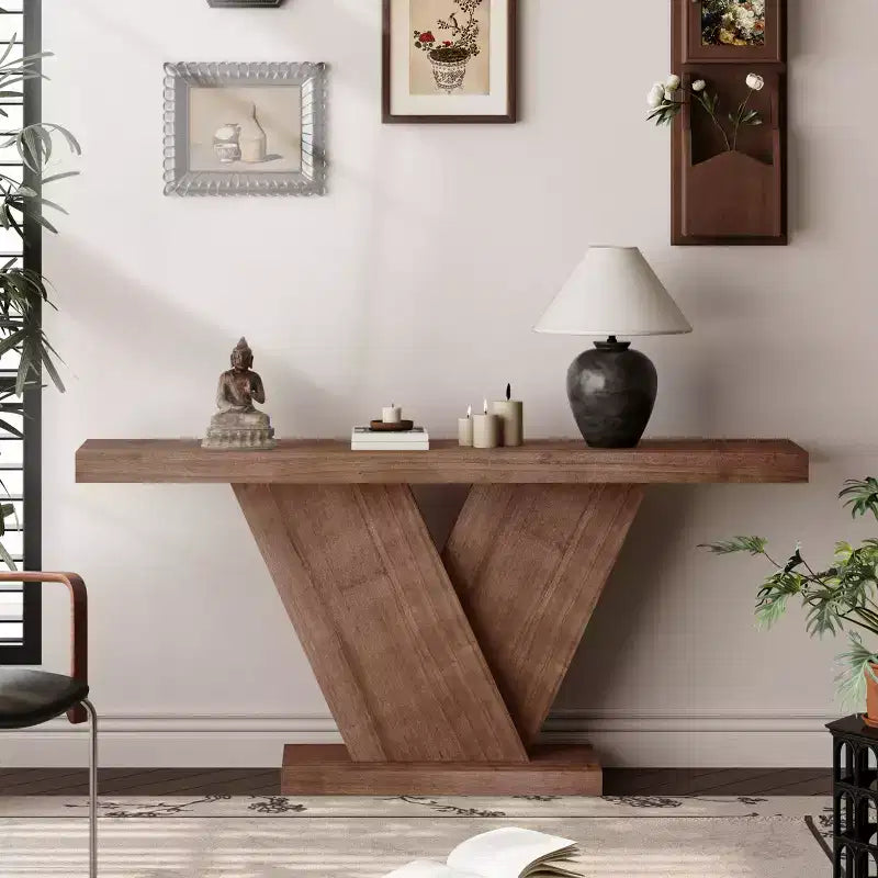 Table console moderne avec pieds en X, 66 po