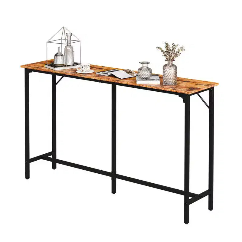Table à manger de bar hauteur comptoir 63'' avec cadre en métal, table de canapé de pub pour cuisine et salon
