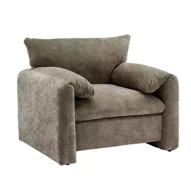 38.6 Fauteuil de salon moderne surdimensionné en chenille