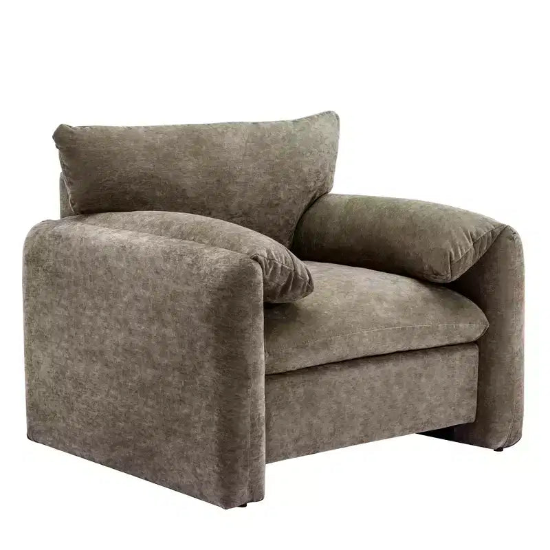 38.6 Fauteuil de salon moderne surdimensionné en chenille