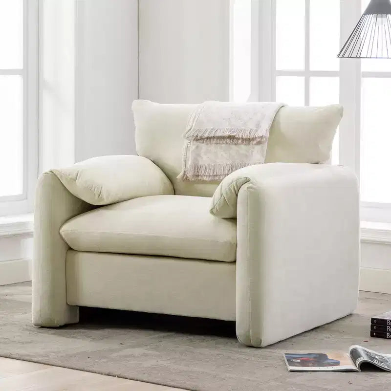 38.6 Fauteuil de salon moderne surdimensionné en chenille