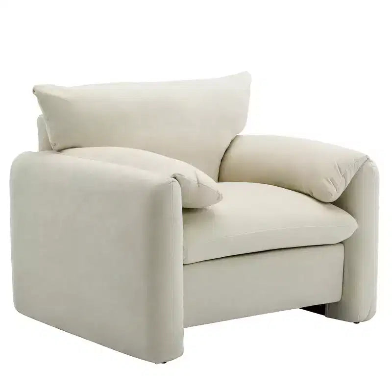 38.6 Fauteuil de salon moderne surdimensionné en chenille