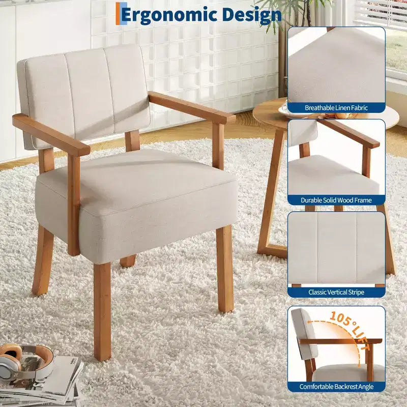 Fauteuil d'appoint en similicuir, fauteuil rembourré Mid-century avec cadre en bois, chaise de lecture et de détente pour salon, chambre à coucher