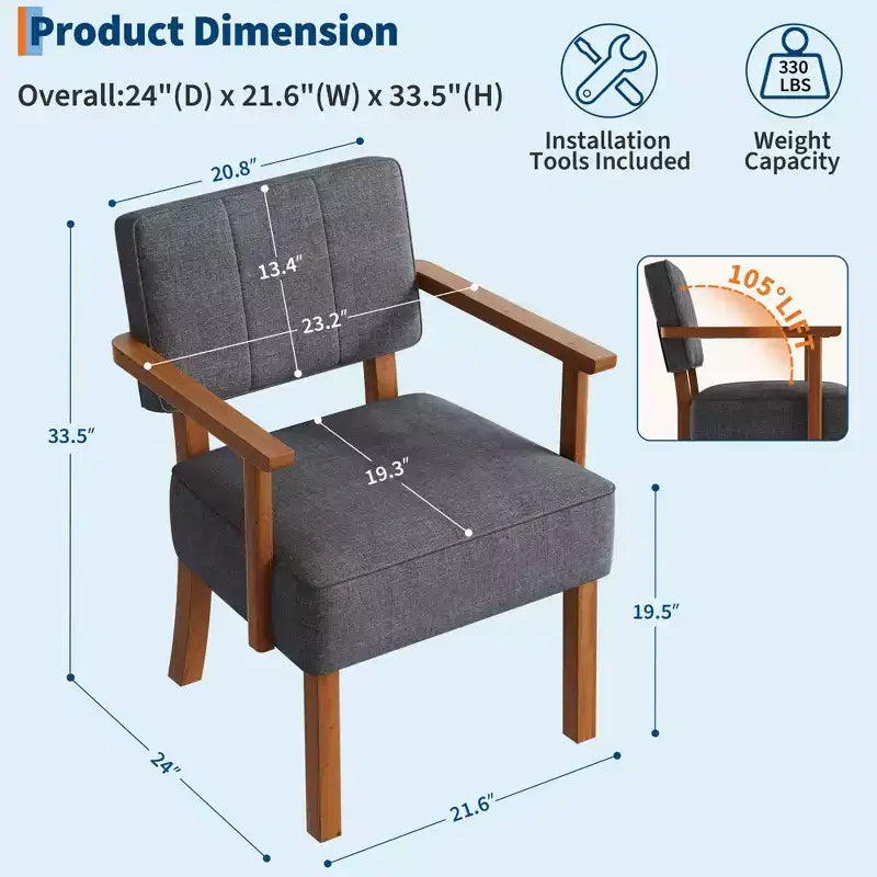 Fauteuil d'appoint en similicuir, fauteuil rembourré Mid-century avec cadre en bois, chaise de lecture et de détente pour salon, chambre à coucher