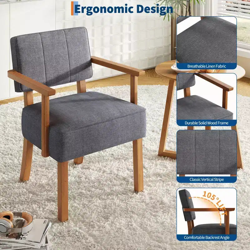 Fauteuil d'appoint en similicuir, fauteuil rembourré Mid-century avec cadre en bois, chaise de lecture et de détente pour salon, chambre à coucher