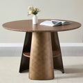 Table à manger ronde moderne en bois et métal