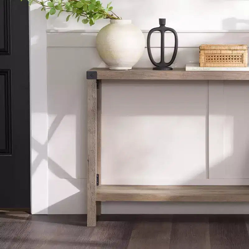 Table d'entrée de ferme moderne avec étagère inférieure