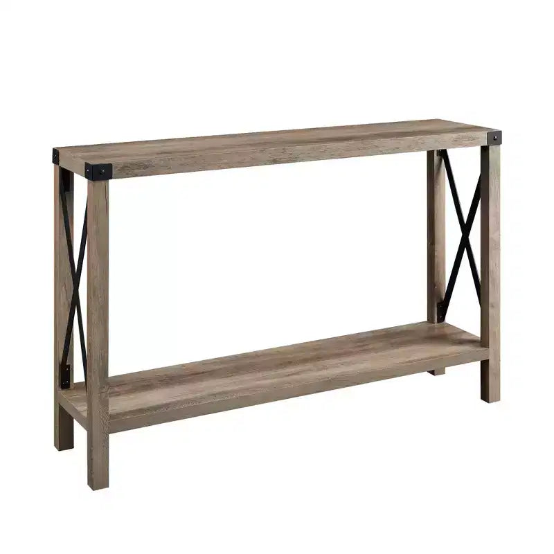 Table d'entrée de ferme moderne avec étagère inférieure