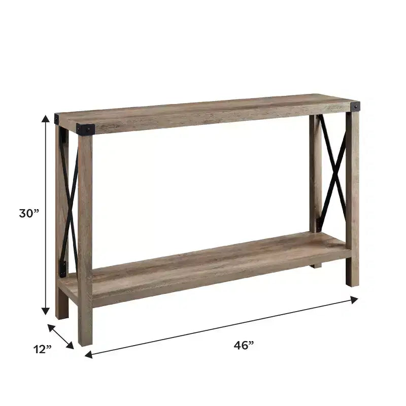 Table d'entrée de ferme moderne avec étagère inférieure