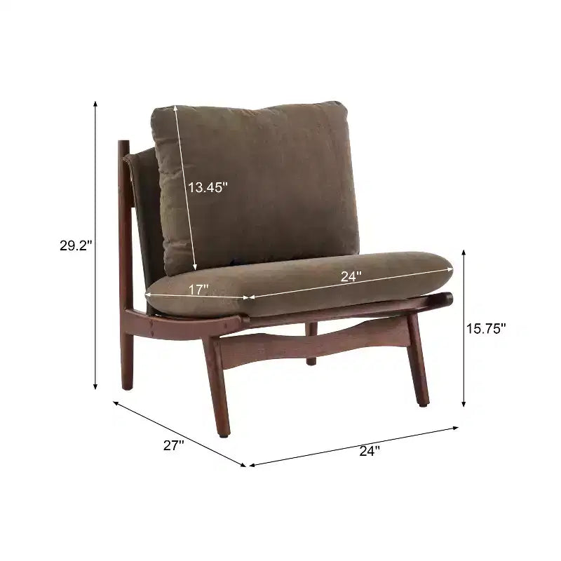 Fauteuil d'appoint Mocha avec cadre en bois naturel