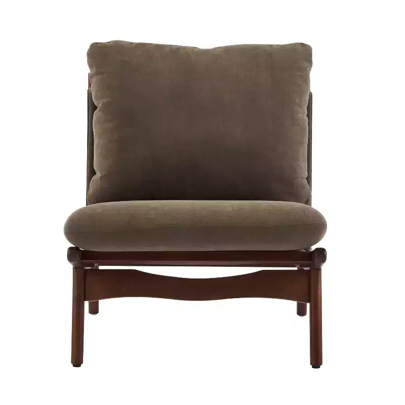 Fauteuil d'appoint Mocha avec cadre en bois naturel