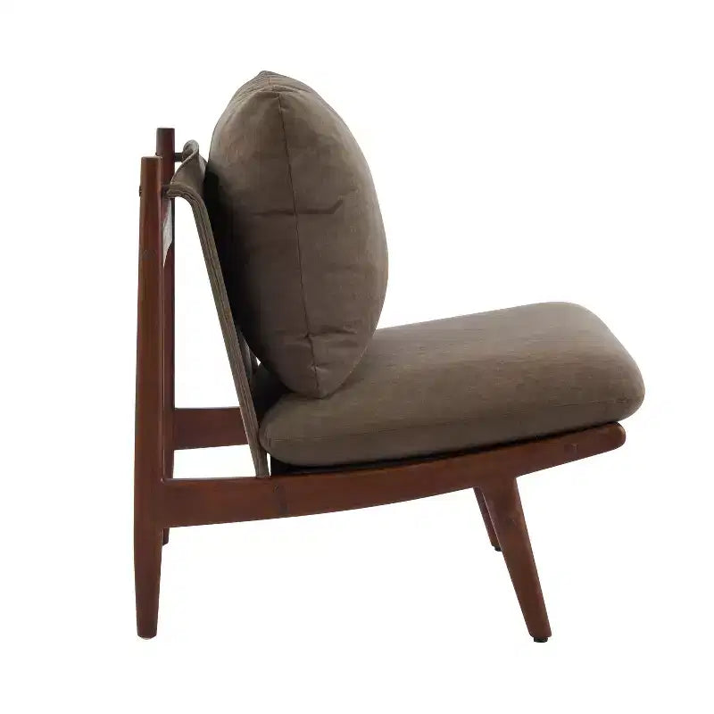 Fauteuil d'appoint Mocha avec cadre en bois naturel