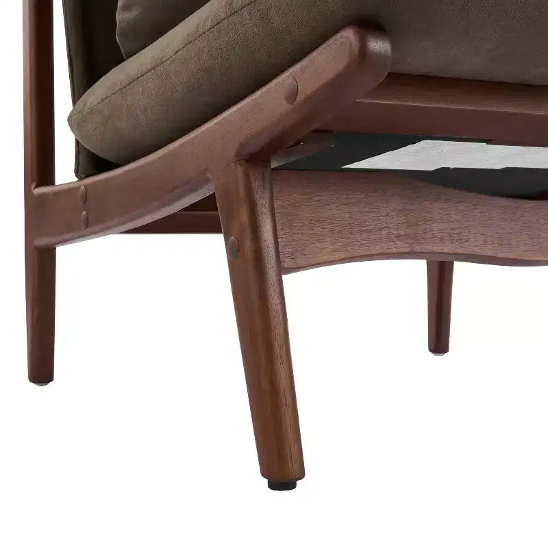 Fauteuil d'appoint Mocha avec cadre en bois naturel