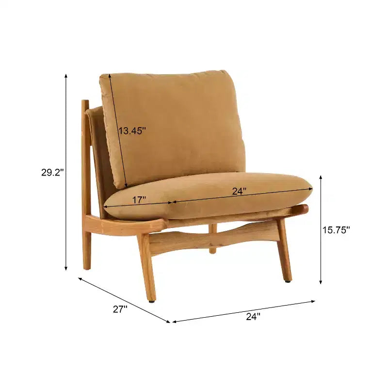 Fauteuil d'appoint Mocha avec cadre en bois naturel