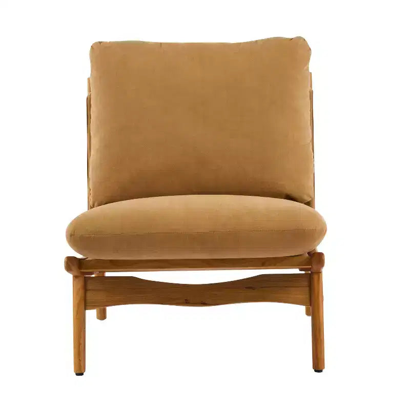 Fauteuil d'appoint Mocha avec cadre en bois naturel