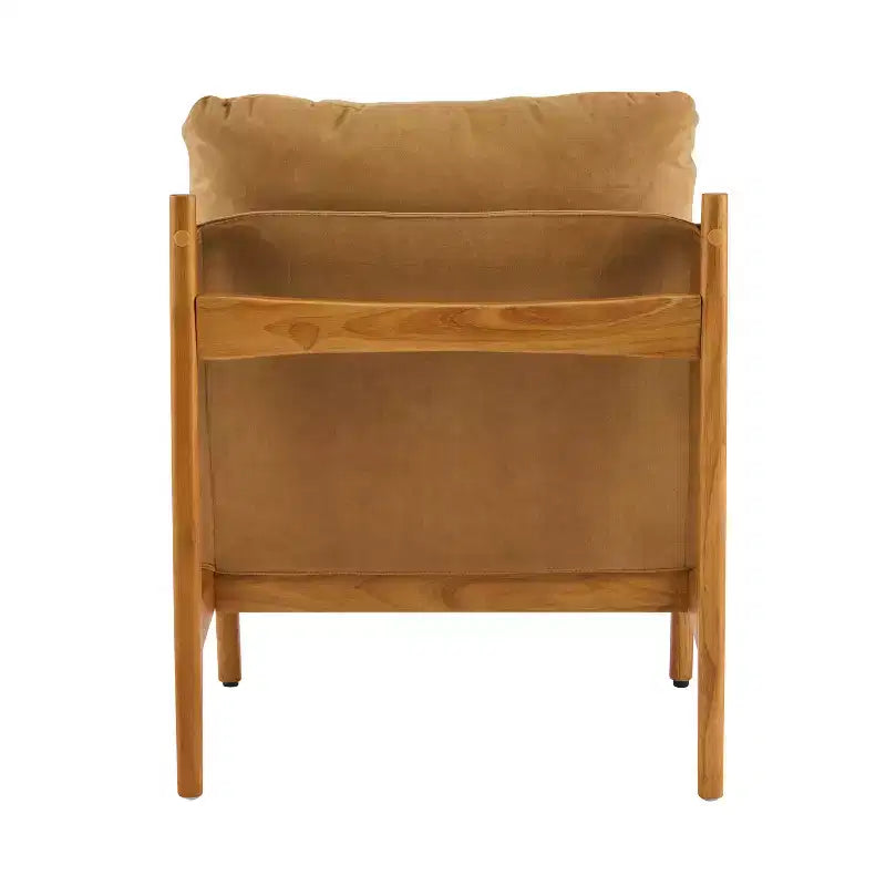 Fauteuil d'appoint Mocha avec cadre en bois naturel