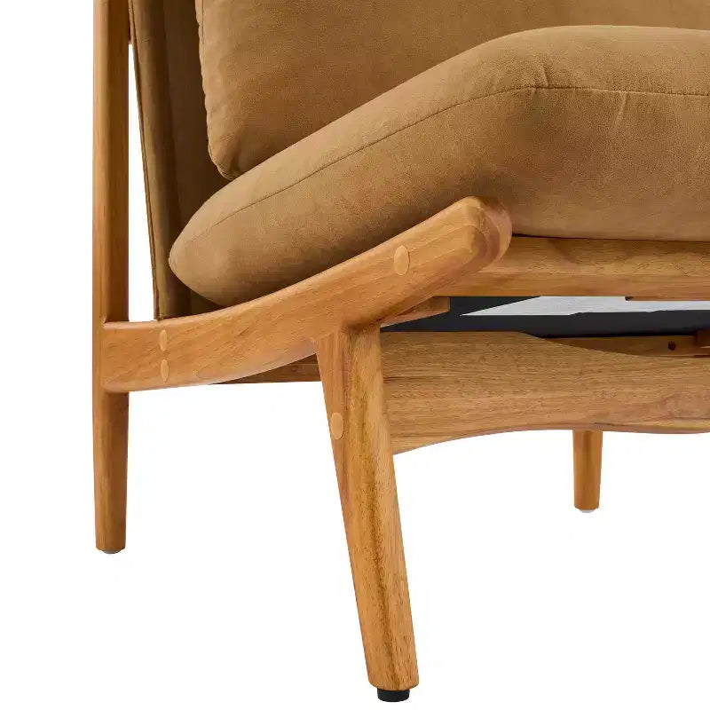 Fauteuil d'appoint Mocha avec cadre en bois naturel
