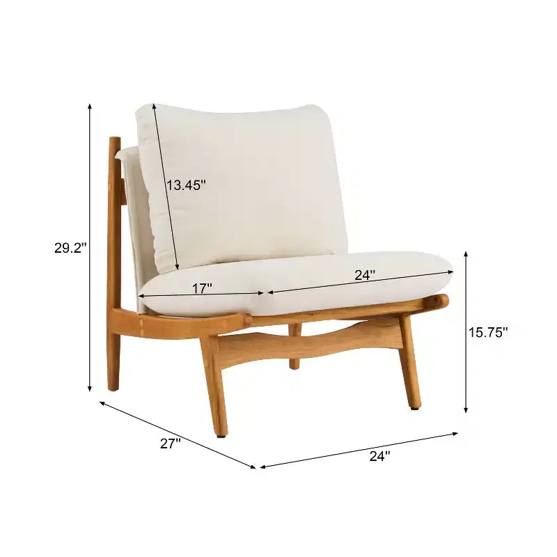 Fauteuil d'appoint Mocha avec cadre en bois naturel