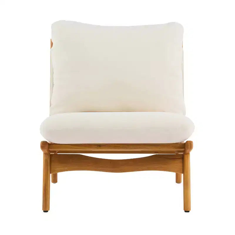 Fauteuil d'appoint Mocha avec cadre en bois naturel