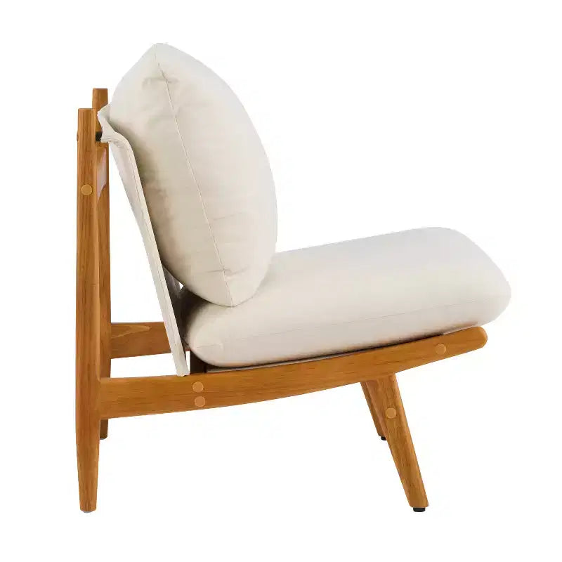 Fauteuil d'appoint Mocha avec cadre en bois naturel