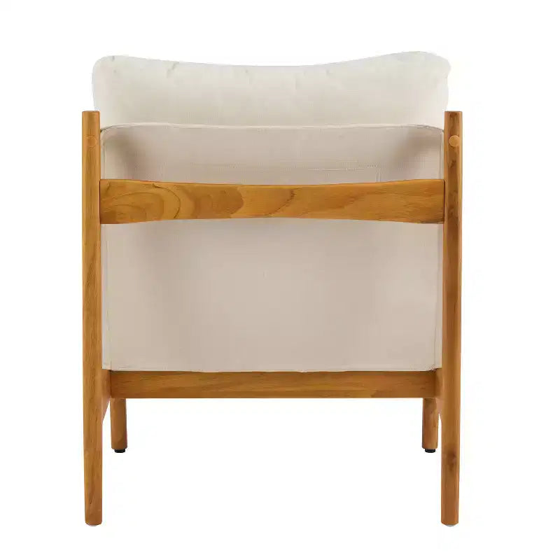 Fauteuil d'appoint Mocha avec cadre en bois naturel