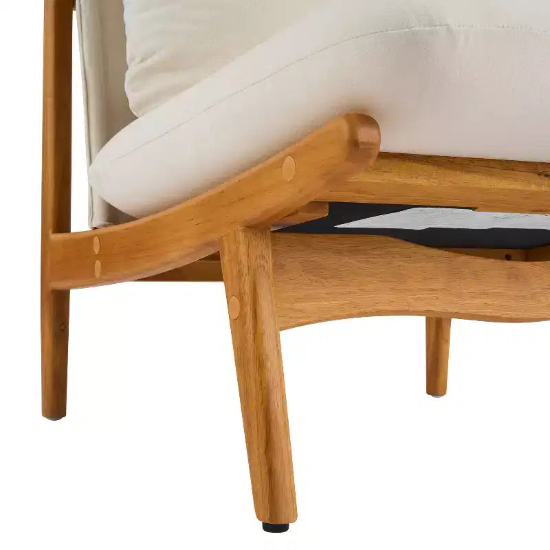 Fauteuil d'appoint Mocha avec cadre en bois naturel
