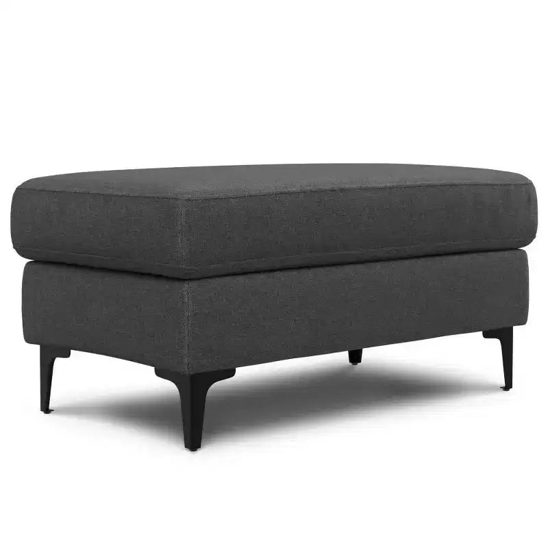 Pouf en tissu performant de style Mid-Century