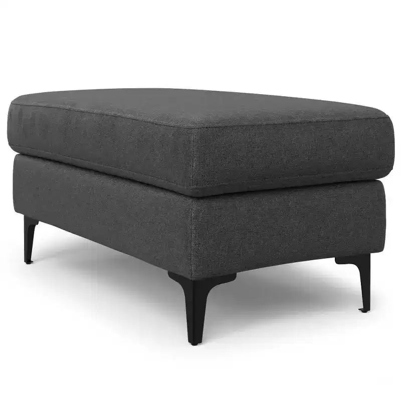 Pouf en tissu performant de style Mid-Century